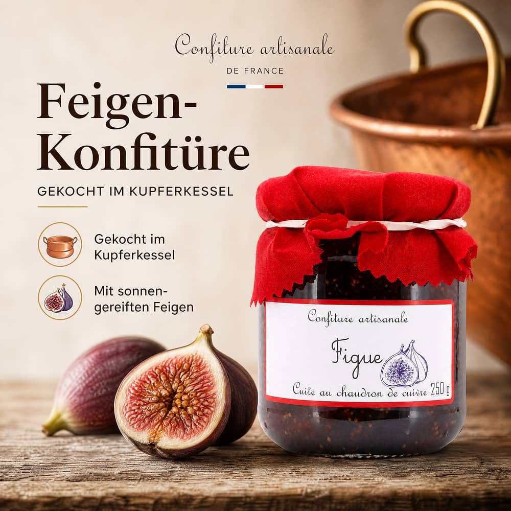 Confiture artisanale Figue Feigen-Konfitüre gekocht im Kupferkessel 250 Gramm Produktbild