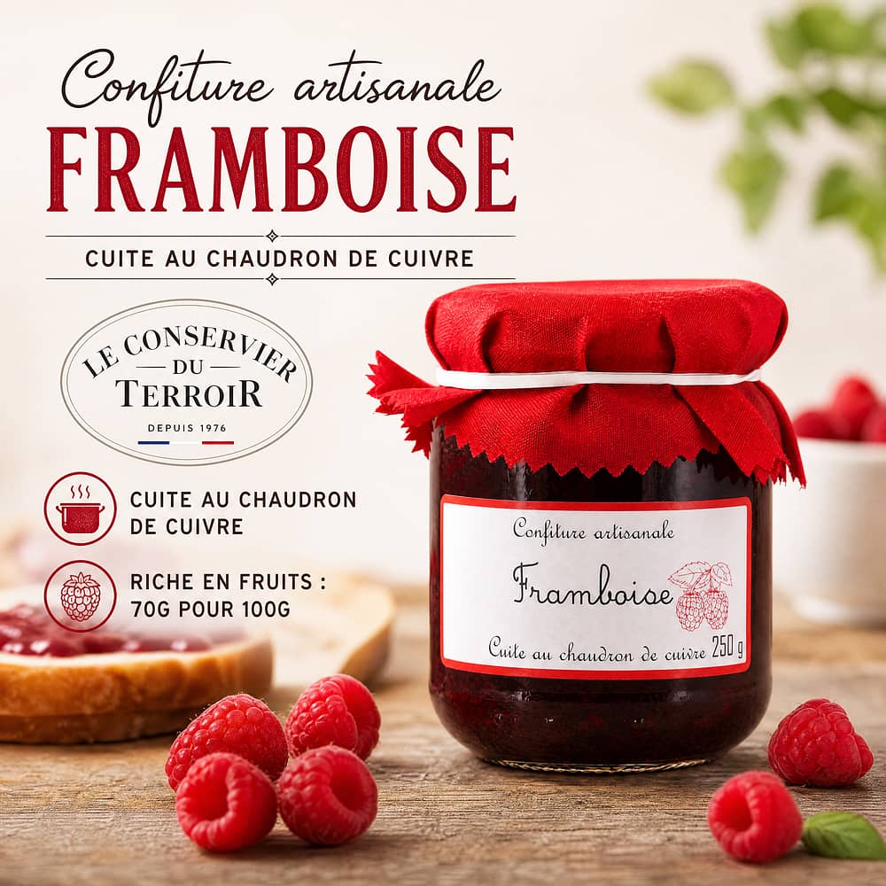 Confiture artisanale Framboise Himbeer Konfitüre 250 Gramm Produktbild