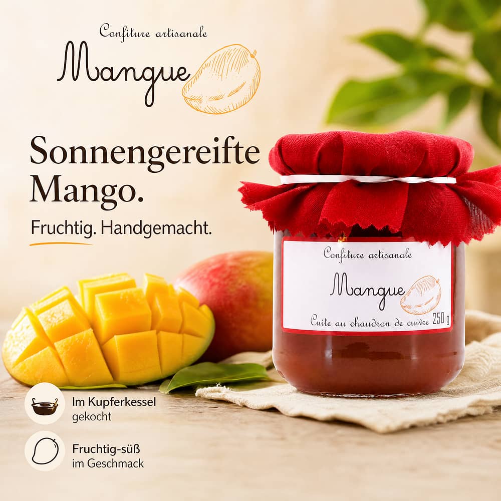 Confiture artisanale Mangue Mango Konfitüre 250 Gramm Produktbild