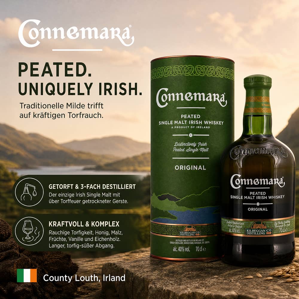 Connemara Peated Single Malt 0,70 Liter/ 40.0% vol Produktbild