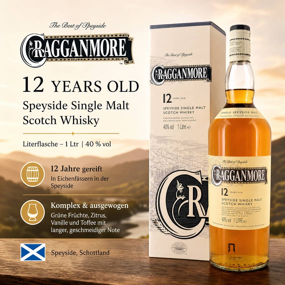 Cragganmore 12 Jahre Literflasche 1 Liter/ 40.0% vol Produktbild