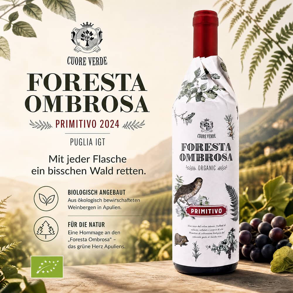 Cuore Verde Foresta Ombrosa Puglia IGT Primitivo 2024 0,750 Liter/ 13.0% vol Produktbild