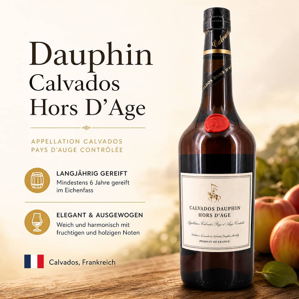 Dauphin Calvados Hors D`Age 0,70 Liter/ 40.0% vol Produktbild