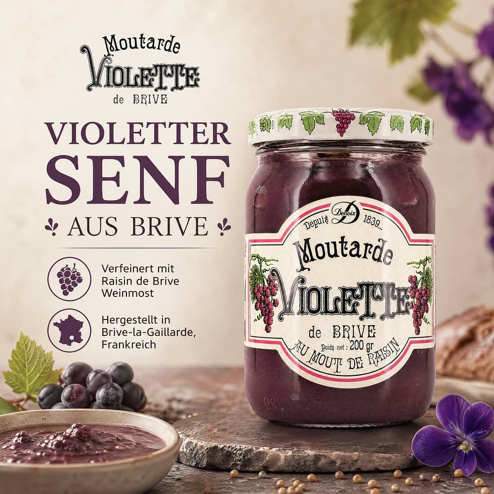 Delouis Fils Violette de Brive Violetter Senf aus Brive 200 Gramm Produktbild