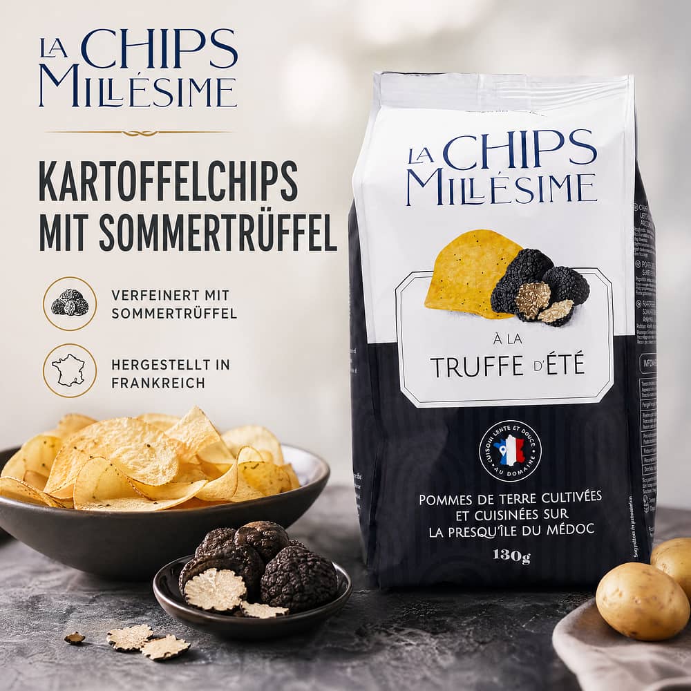 Domaine de la Croustille La Chips Millésime à la Truffe d'été Kartoffelchips mit Sommertrüffel 130 Gramm Produktbild