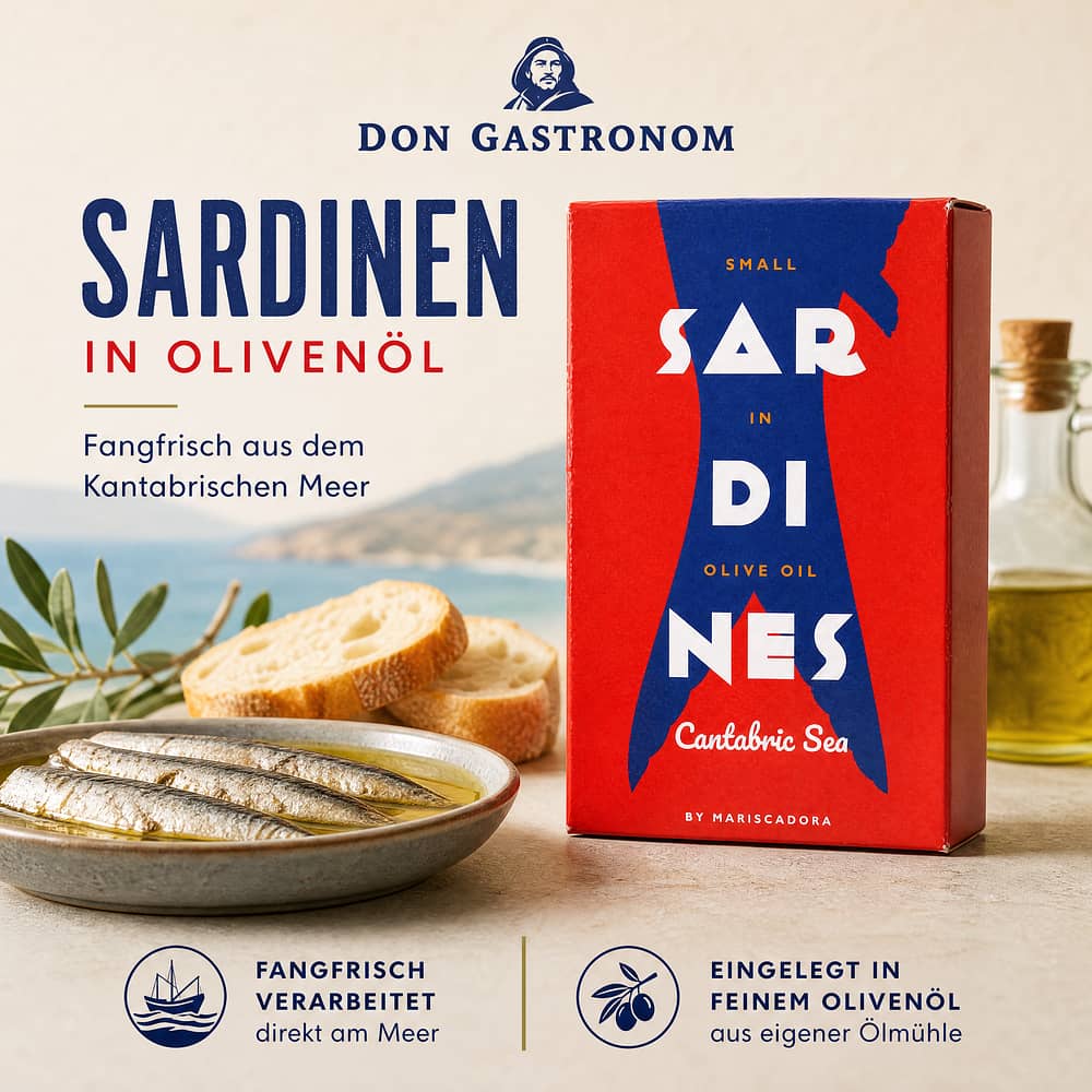 Don Gastronom Sardinen in Olivenöl 125g 81 Gramm Abtropfgewicht Produktbild