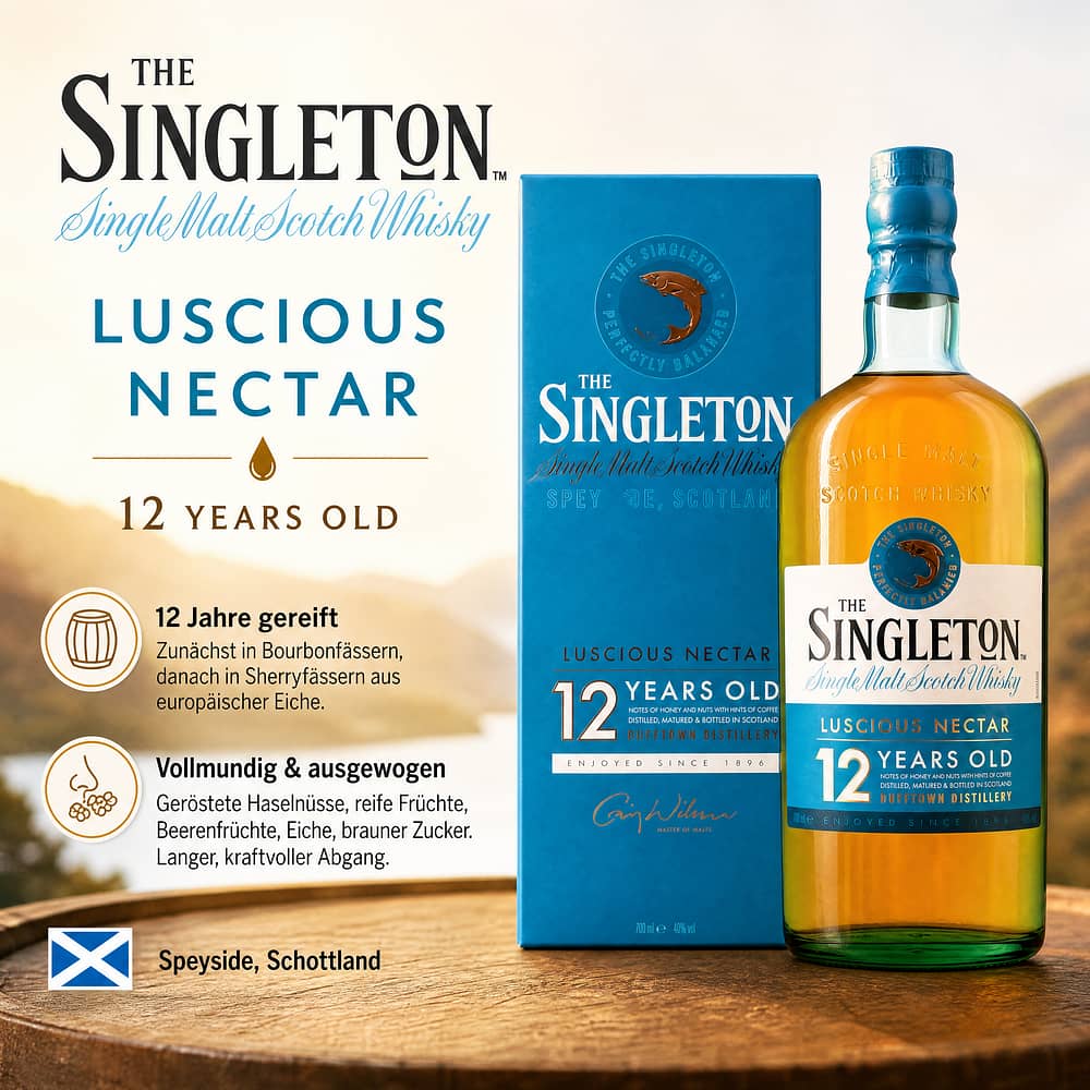 Dufftown 12 Jahre The Singleton of Dufftown Luscious Nectar 0,70 Liter/ 40.0% vol Produktbild