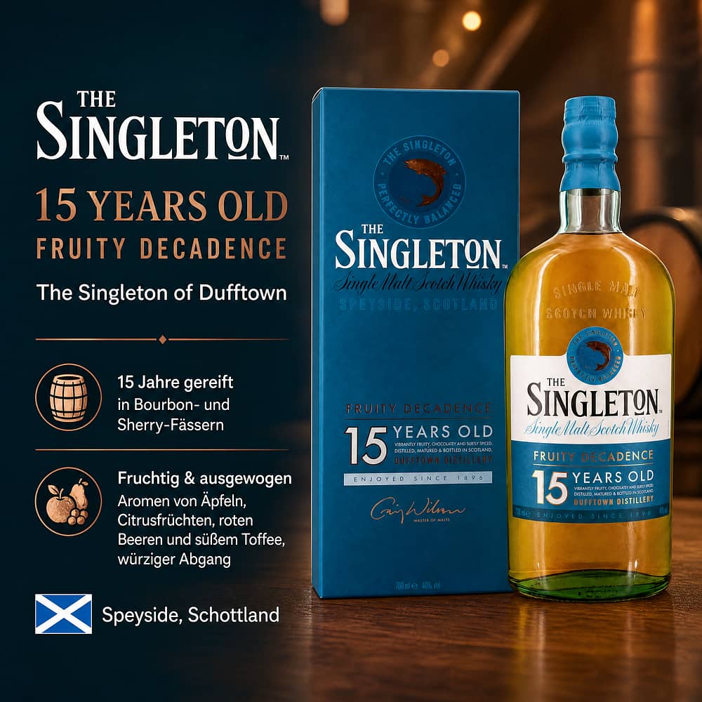 Dufftown 15 Jahre The Singleton of Dufftown 0,70 Liter/ 40.0% vol Produktbild