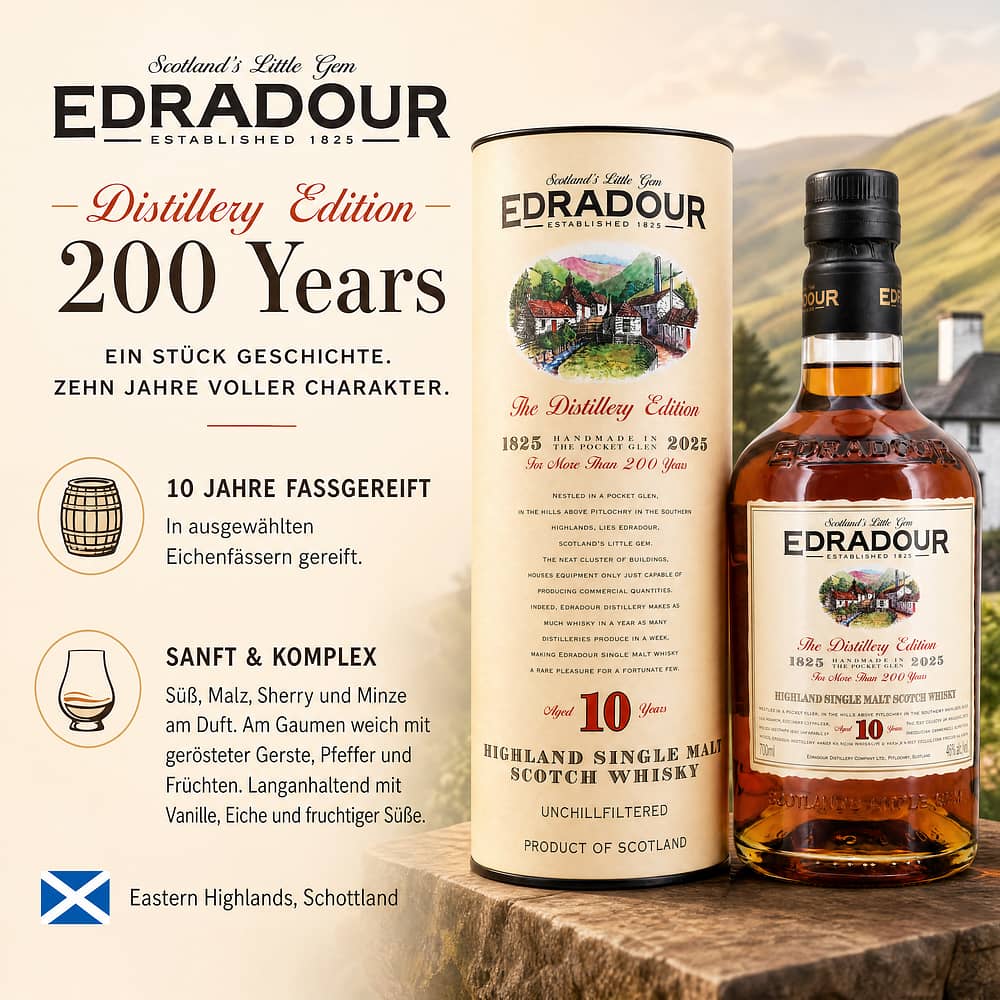 Edradour 10 Jahre Distillery Edition 200 Years 0,70 Liter/ 46.0% vol Produktbild