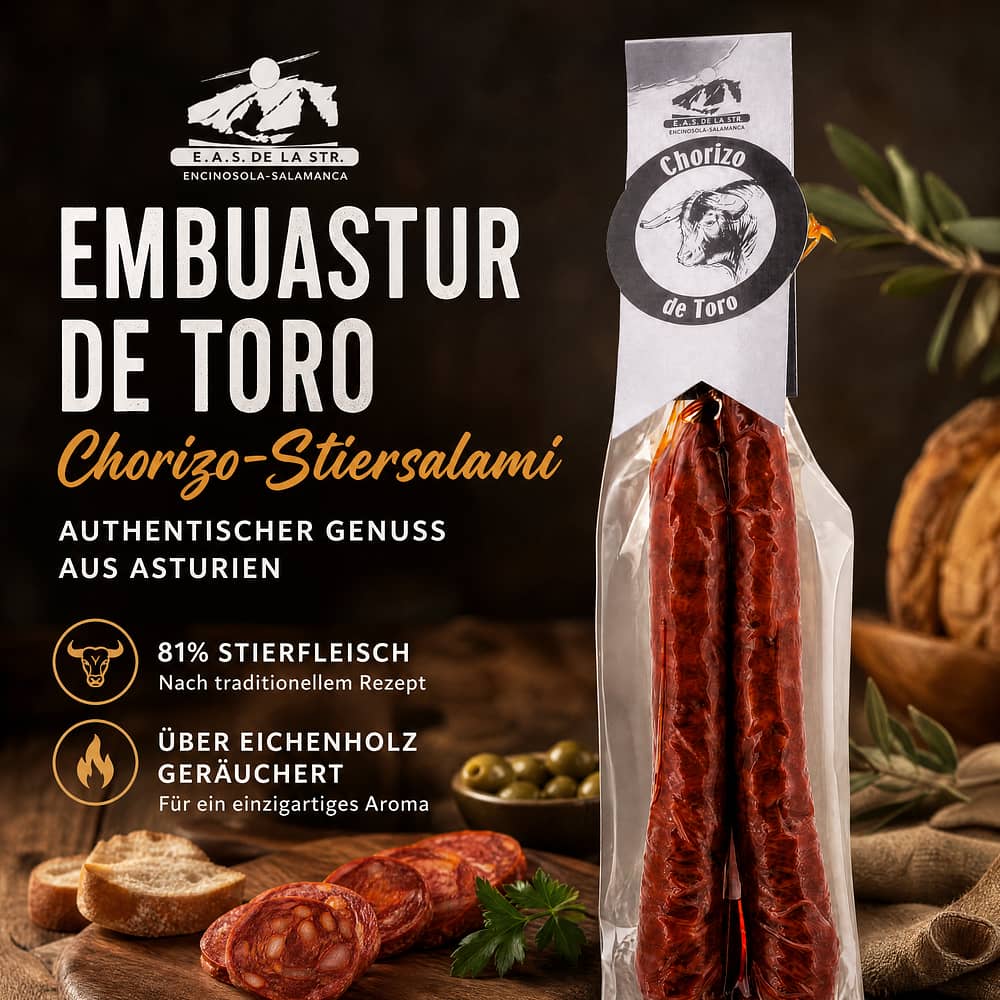 Embuastur de Toro Chorizo-Stiersalami 300 Gramm Produktbild