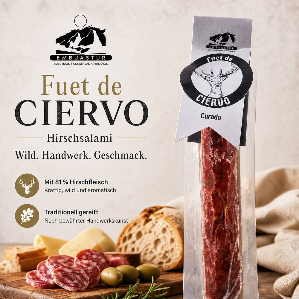 Embuastur Fuet de Ciervo Hirschsalami 200 Gramm Produktbild