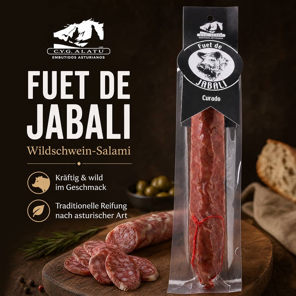 Embuastur Fuet de Jabali Wildscheinsalami 200 Gramm Produktbild