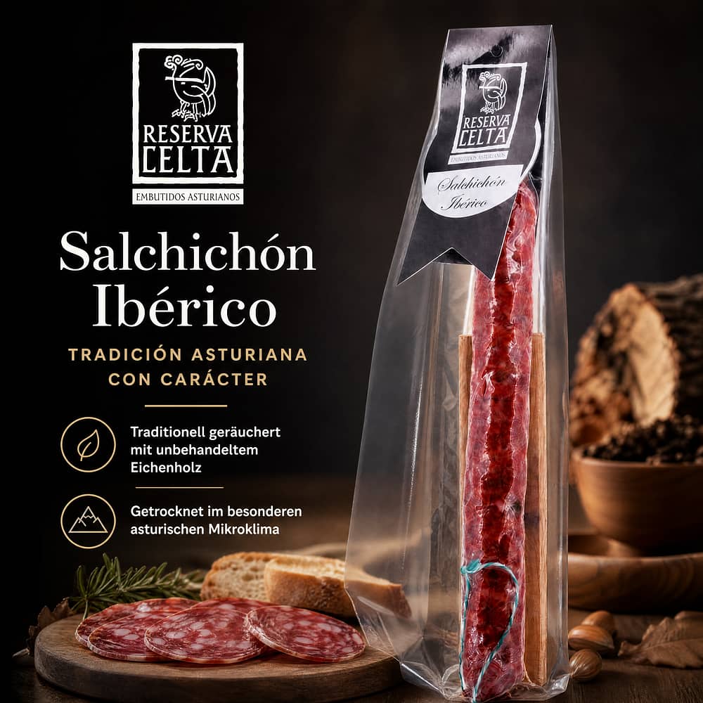 Embuastur Rexerva Celta Salchichón Iberico-Salami 200 Gramm Produktbild