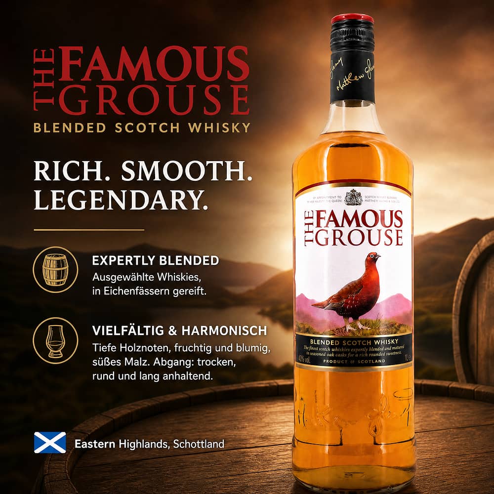 Famous Grouse Blended Scotch Whisky Literflasche 1 Liter/ 40.0% vol Produktbild