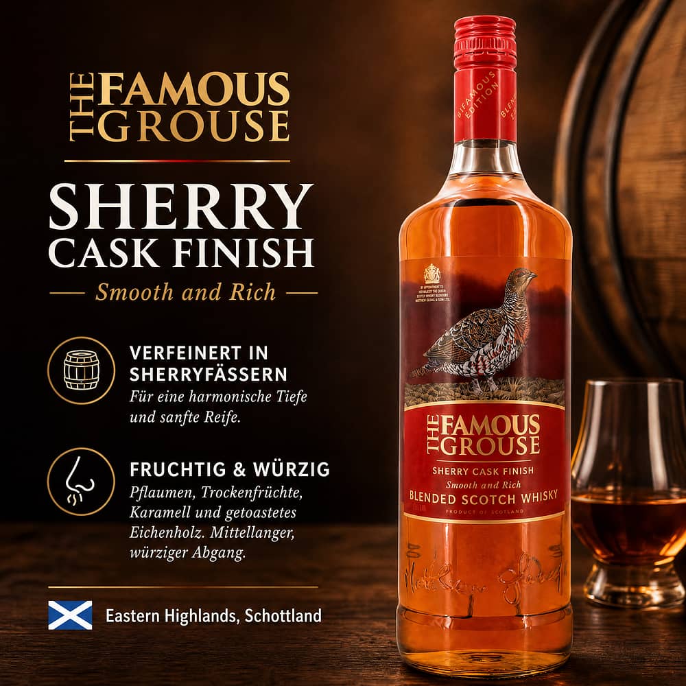 Famous Grouse Sherry Cask Finish Literflasche 1 Liter/ 40.0% vol Produktbild