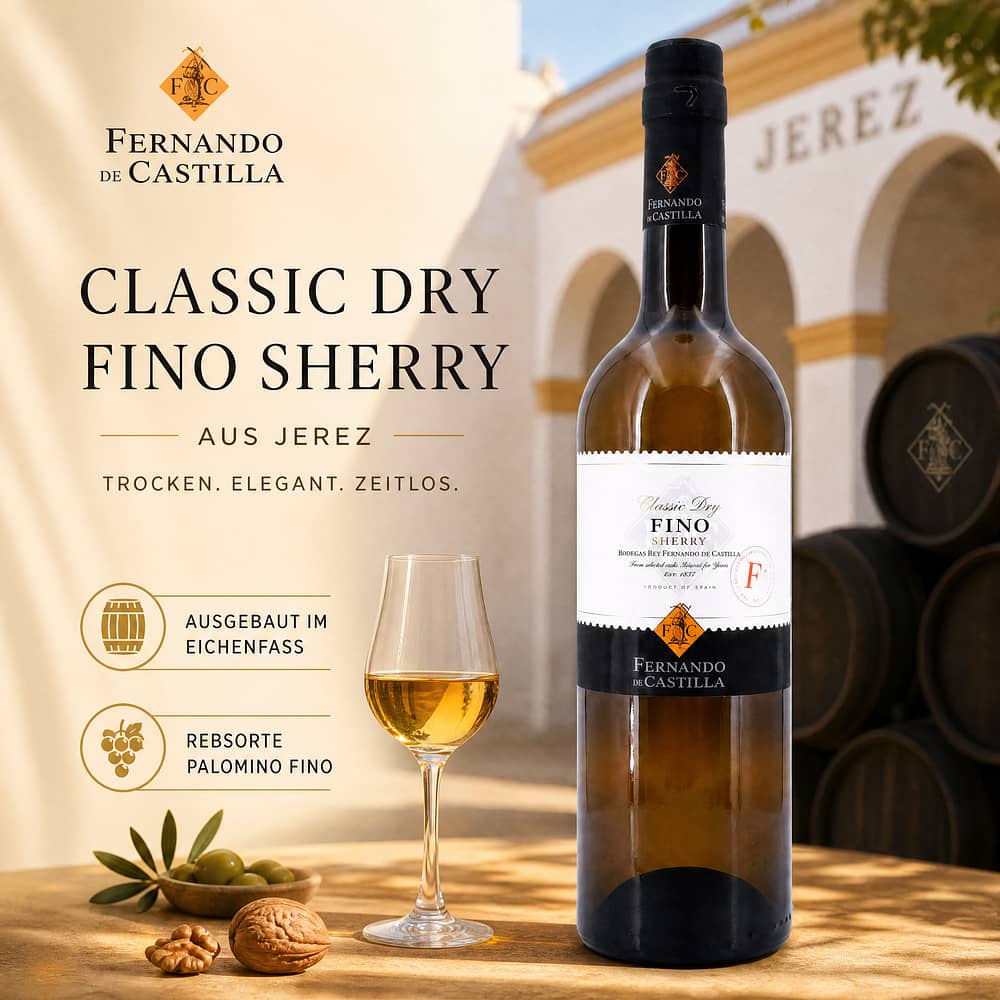 Fernando de Castilla Sherry Fino Classic Dry 0,750 Liter/ 15.0% vol Produktbild
