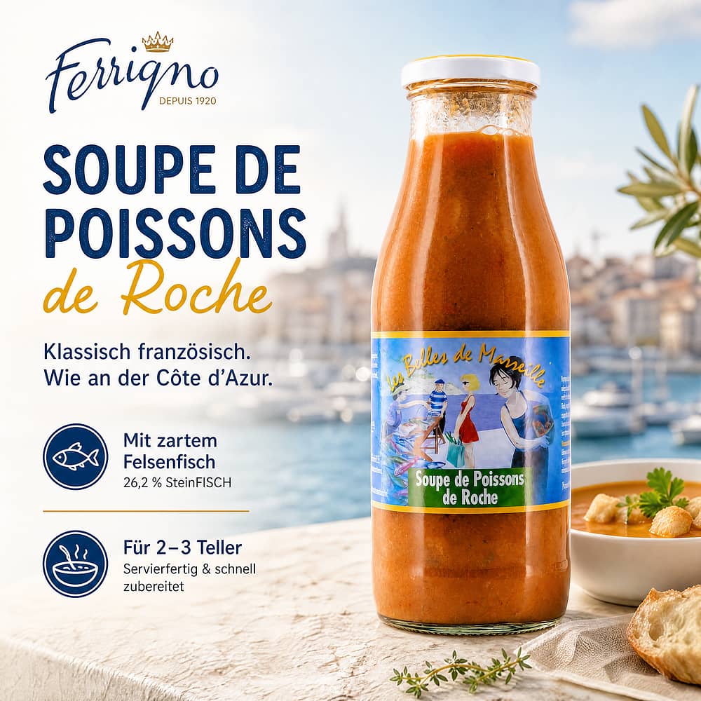 Ferrigno Fischsuppe (Les belles de Marseille) 0,450 Liter Produktbild