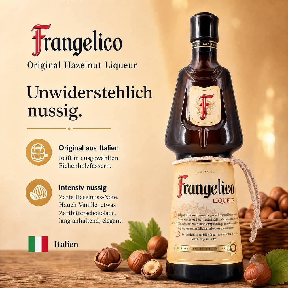 Frangelico Original Hazelnut Liqueur 0,70 Liter/ 20.0% vol Produktbild