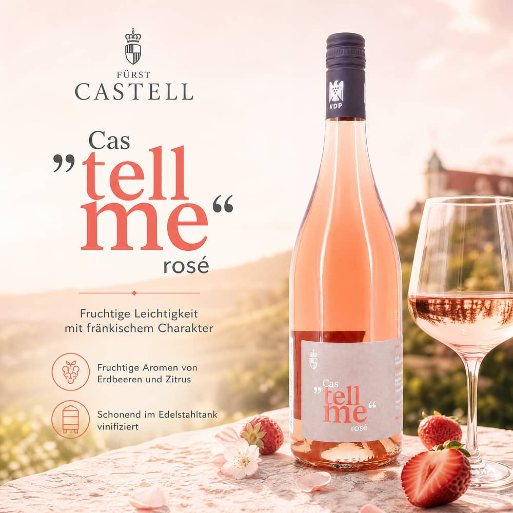 Fürst Castell Cas "tell me" Rosé 0,750 Liter/ 11.0% vol Produktbild
