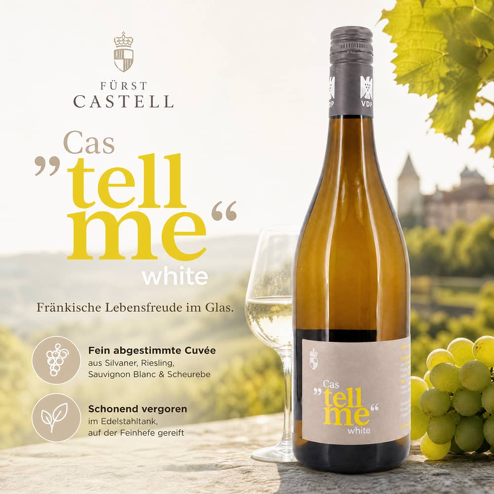Fürst Castell Cas "tell me" White 0,750 Liter/ 12.0% vol Produktbild