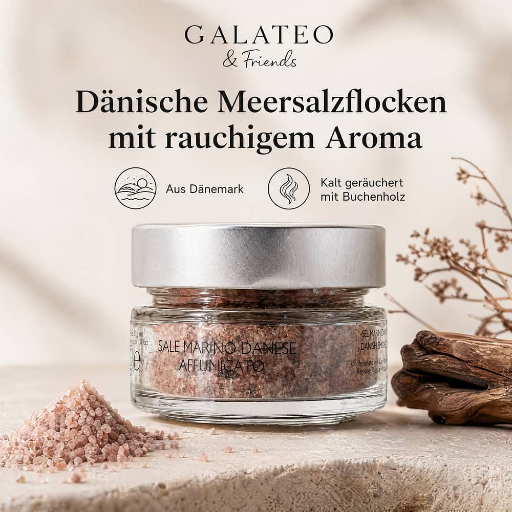 GALATEO & Friends Sale Marino Danese Affumicato Meersalzflocken aus Dänemark 70 Gramm Produktbild