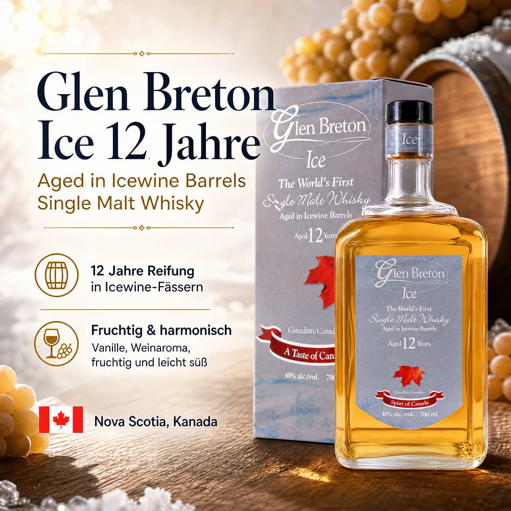 Glen Breton Ice 12 Jahre Aged in Icewine Barrels Single Malt Whisky 0,70 Liter/ 40.0% vol Produktbild