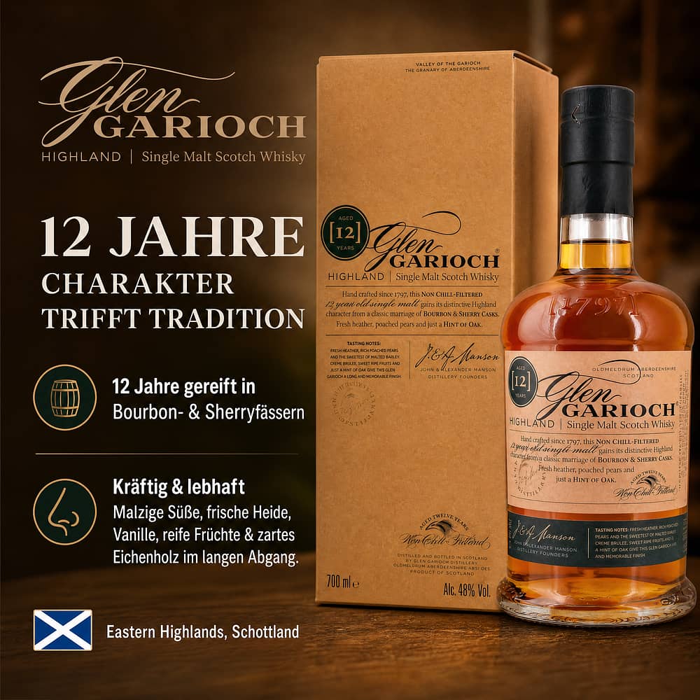 Glen Garioch 12 Jahre Bourbon & Sherry Casks 0,70 Liter/ 48.0% vol Produktbild