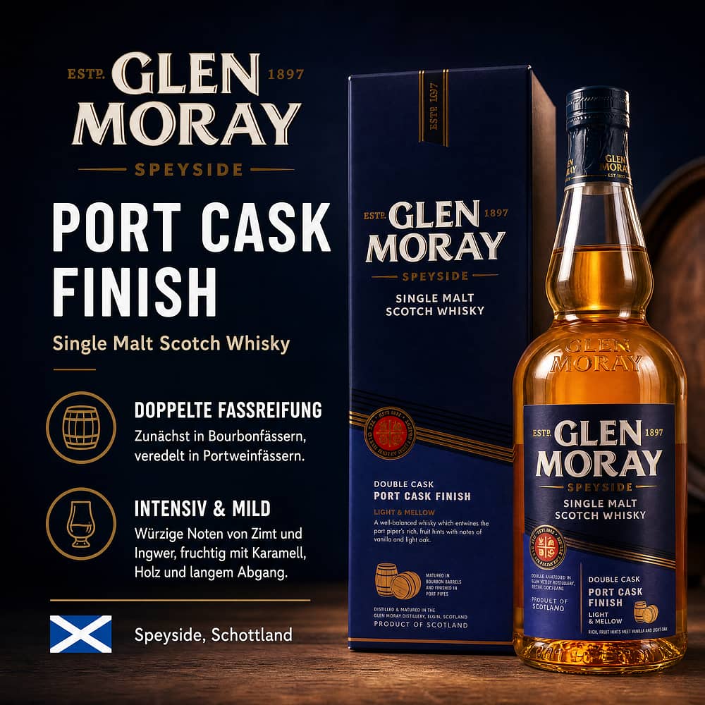 Glen Moray Port Cask finish 0,70 Liter/ 40.0% vol Produktbild