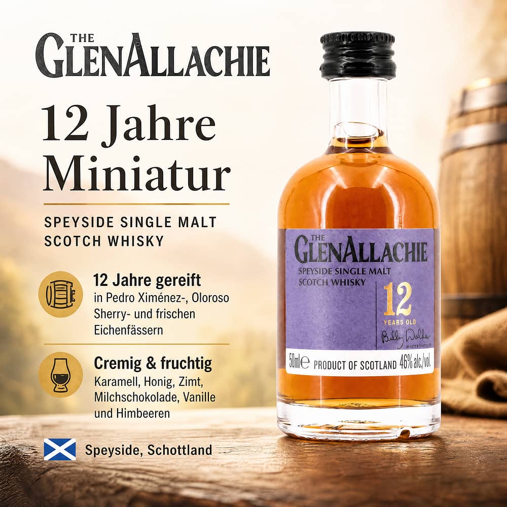 GlenAllachie 12 Jahre Miniatur 0,050 Liter/ 46.0% vol Produktbild