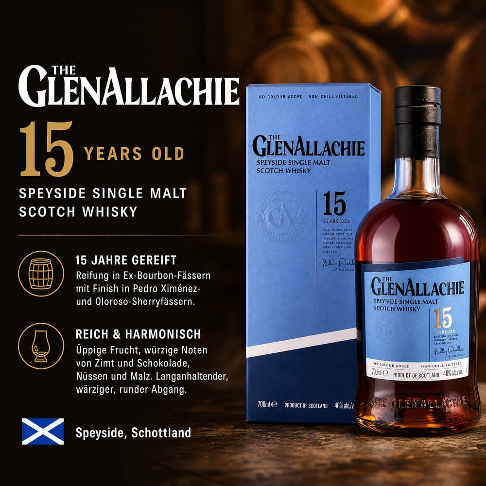 GlenAllachie 15 Jahre 0,70 Liter/ 46.0% vol Produktbild