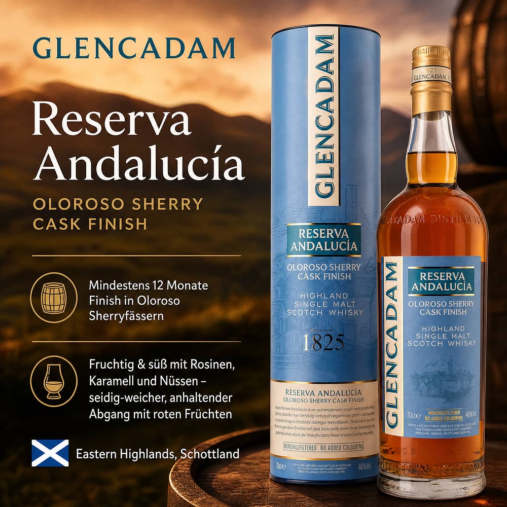 Glencadam Reserva Andalucia Oloroso Sherry Cask Finish Finish 0,70 Liter/ 46.0% vol Produktbild