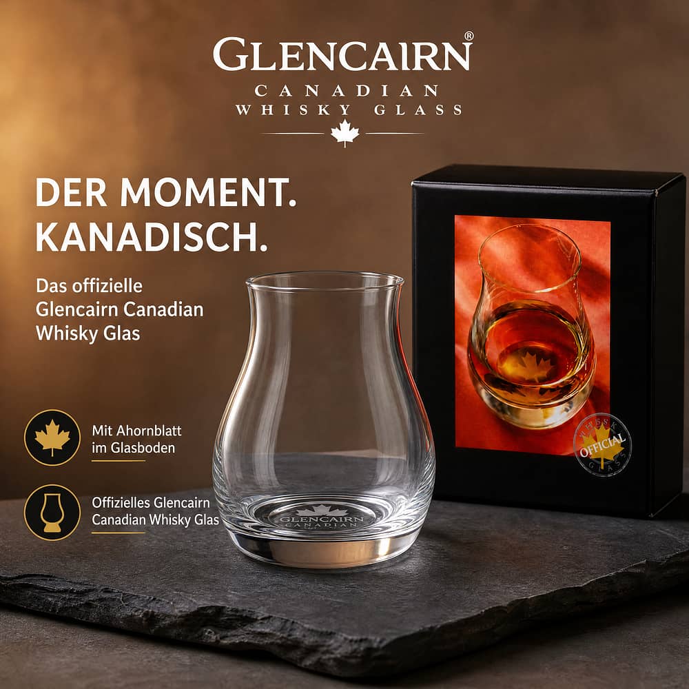 Glencairn Canadian Whisky-Glas mit Ahornblatt im Glasboden 1 Stück Produktbild