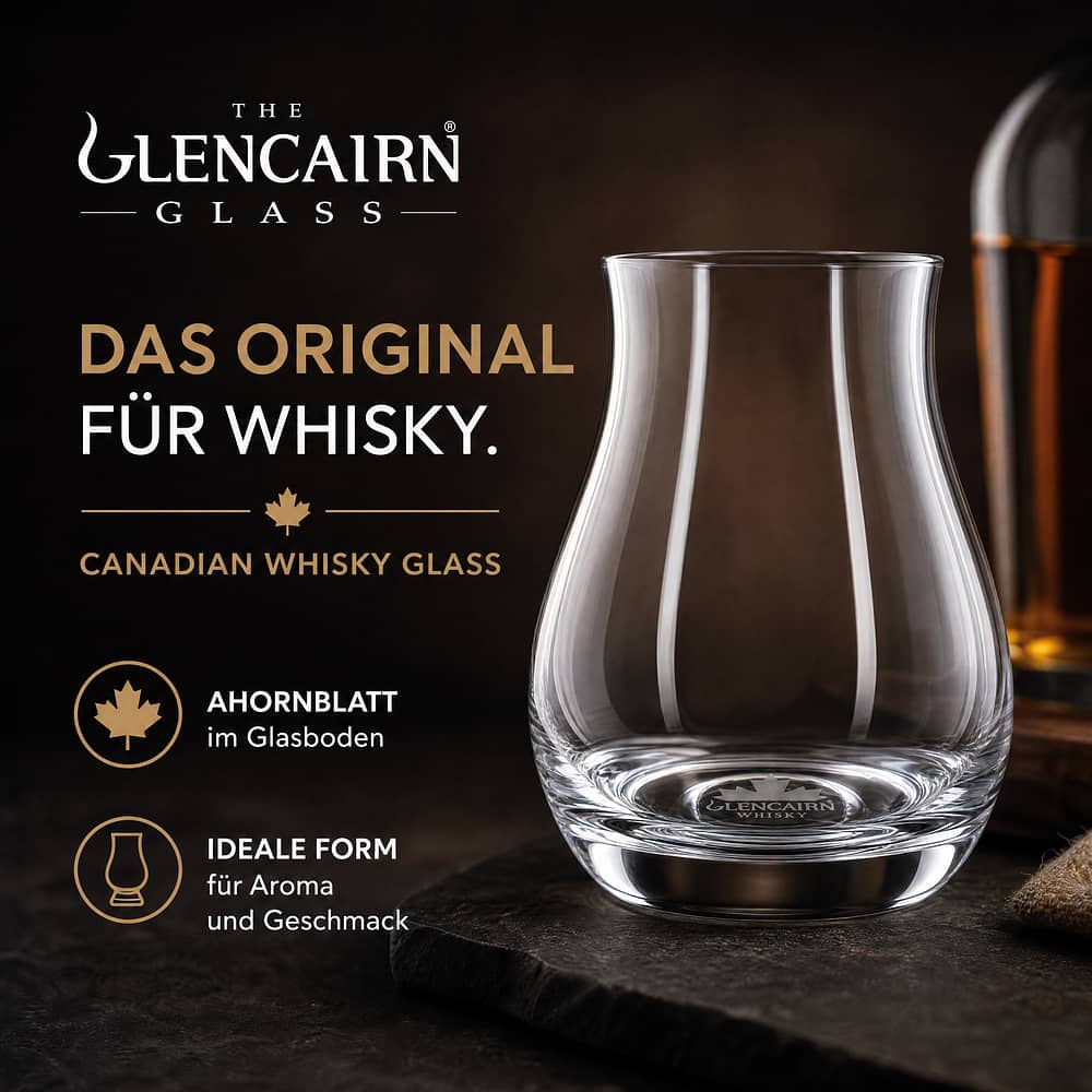 Glencairn Canadian Whisky-Glas mit Ahornblatt im Glasboden 1 Stück Produktbild