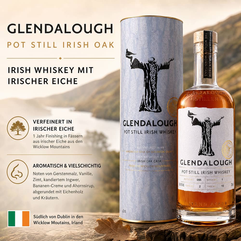 Glendalough Pot Still Irish Oak 0,70 Liter/ 43.0% vol Produktbild
