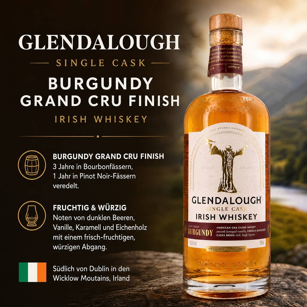 Glendalough Single Cask Burgundy Grand Cru Finish 0,70 Liter/ 42.0% vol Produktbild