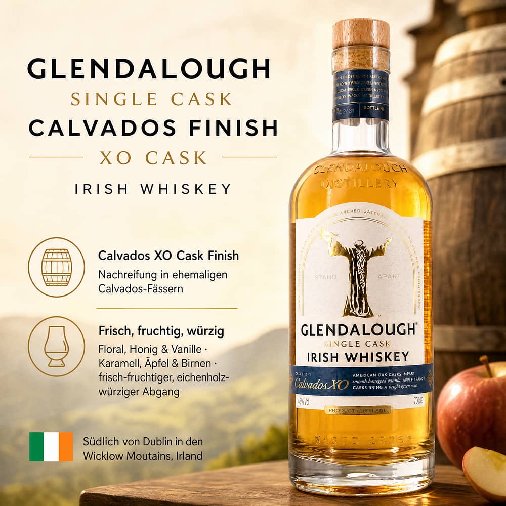 Glendalough Single Cask Calvados Finish XO Cask 0,70 Liter/ 42.0% vol Produktbild