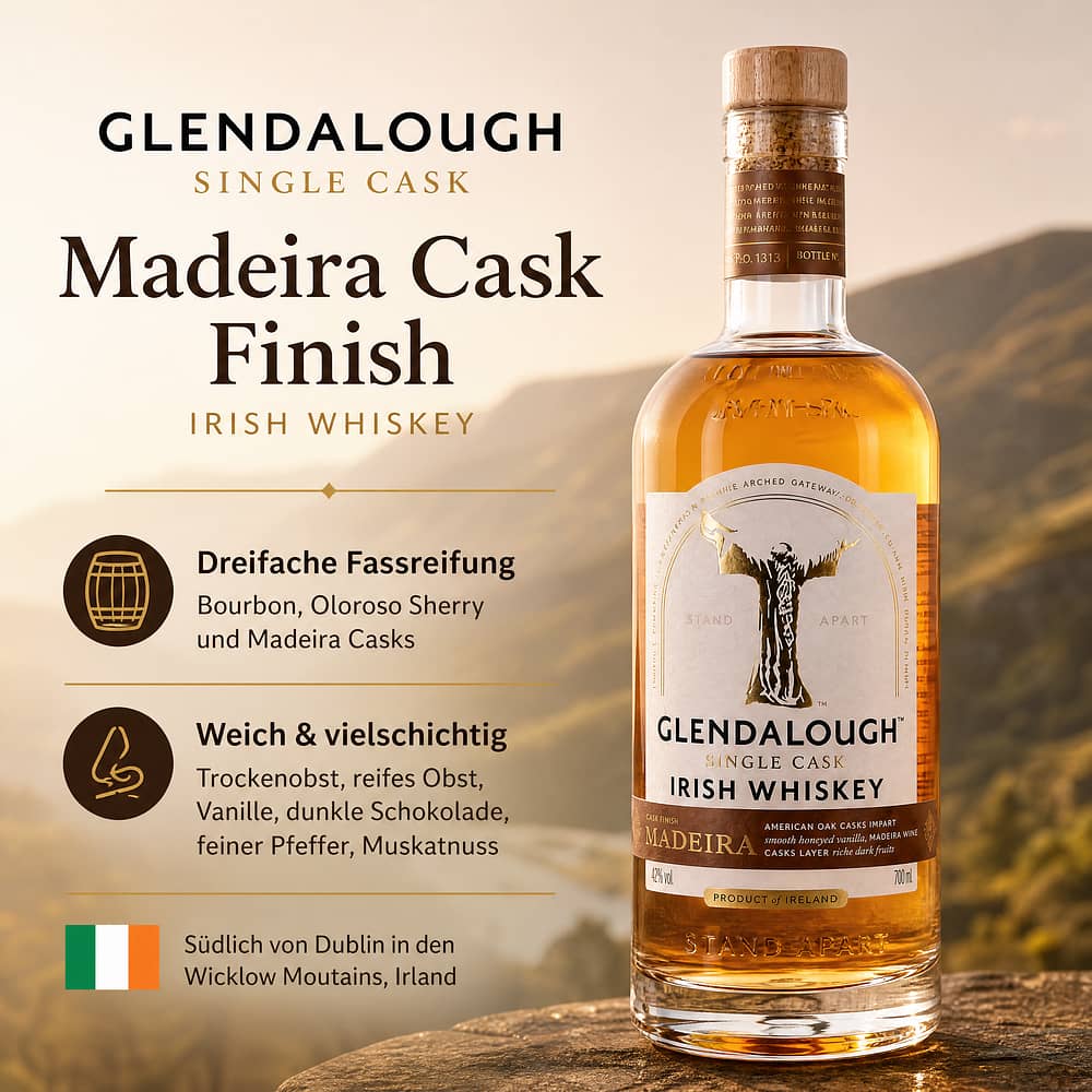 Glendalough Single Cask Madeira Cask finish 0,70 Liter/ 42.0% vol Produktbild