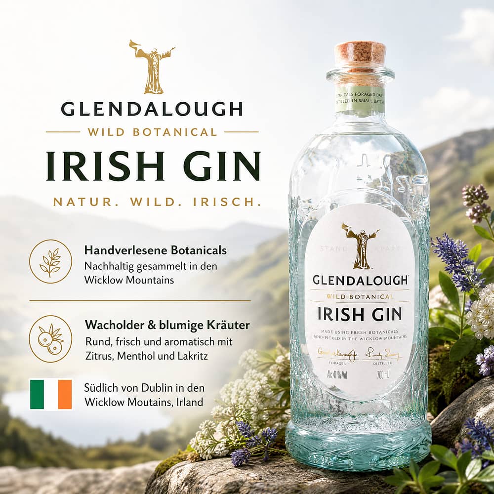 Glendalough Wild Botanical Gin 0,70 Liter/ 41.0% vol Produktbild