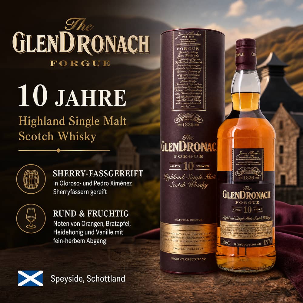 Glendronach Forgue 10 Jahre Literflasche 1 Liter/ 43.0% vol Produktbild