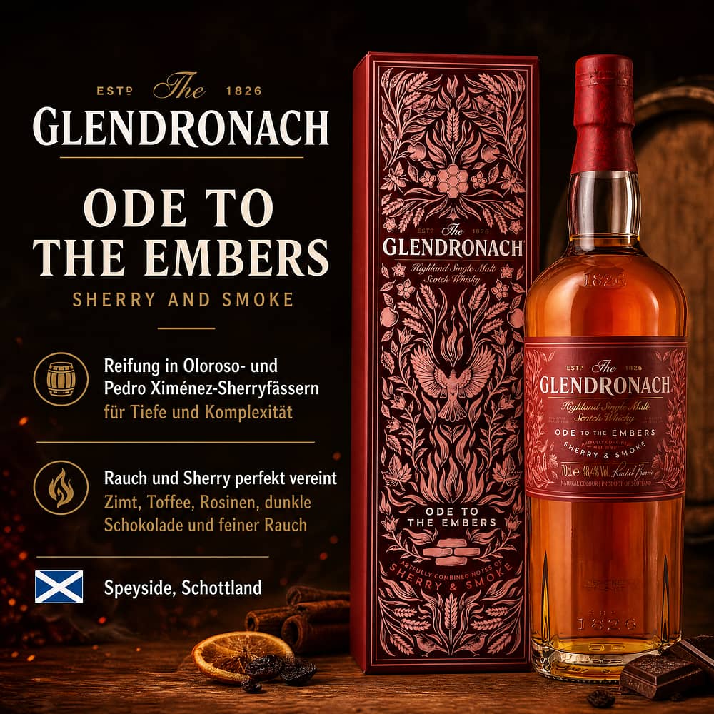 Glendronach Ode to the Embers Sherry and Smoke 0,70 Liter/ 48.8% vol Produktbild
