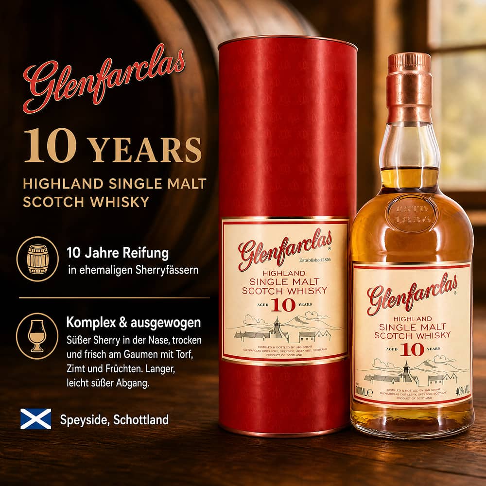 Glenfarclas 10 Jahre 0,70 Liter/ 40.0% vol Produktbild