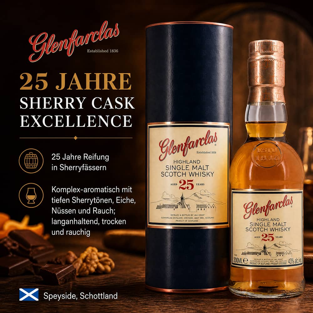 Glenfarclas 25 Jahre Midi 0,20 Liter/ 43.0% vol Produktbild