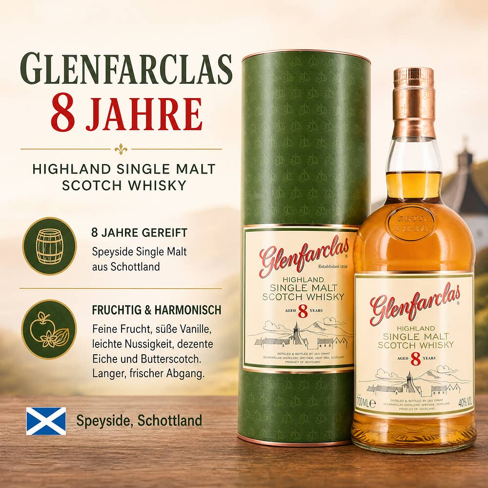 Glenfarclas 8 Jahre 0,70 Liter/ 40.0% vol Produktbild