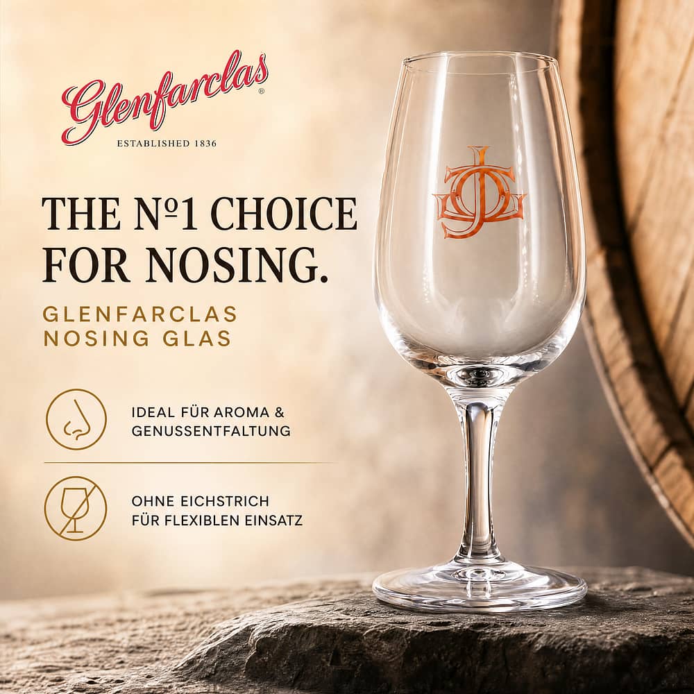 Glenfarclas Nosing Glas ohne Eichstrich Maße ca. H 15,5cm; D 6/5cm 1 Stück Produktbild