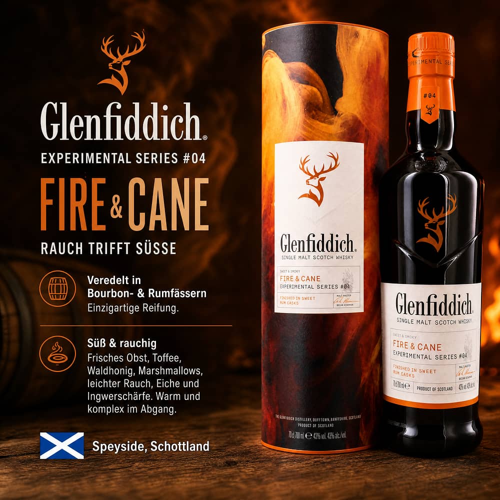 Glenfiddich Experimental Series #04 Fire & Cane 0,70 Liter/ 43.0% vol Produktbild