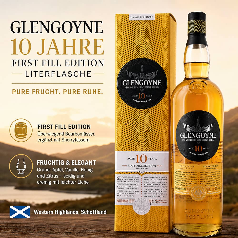 Glengoyne 10 Jahre First Fill Edition Literflasche 1 Liter/ 46.0% vol Produktbild