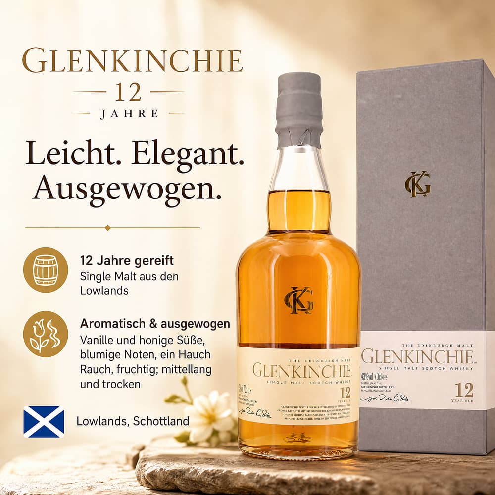 Glenkinchie 12 Jahre 0,70 Liter/ 43.0% vol Produktbild