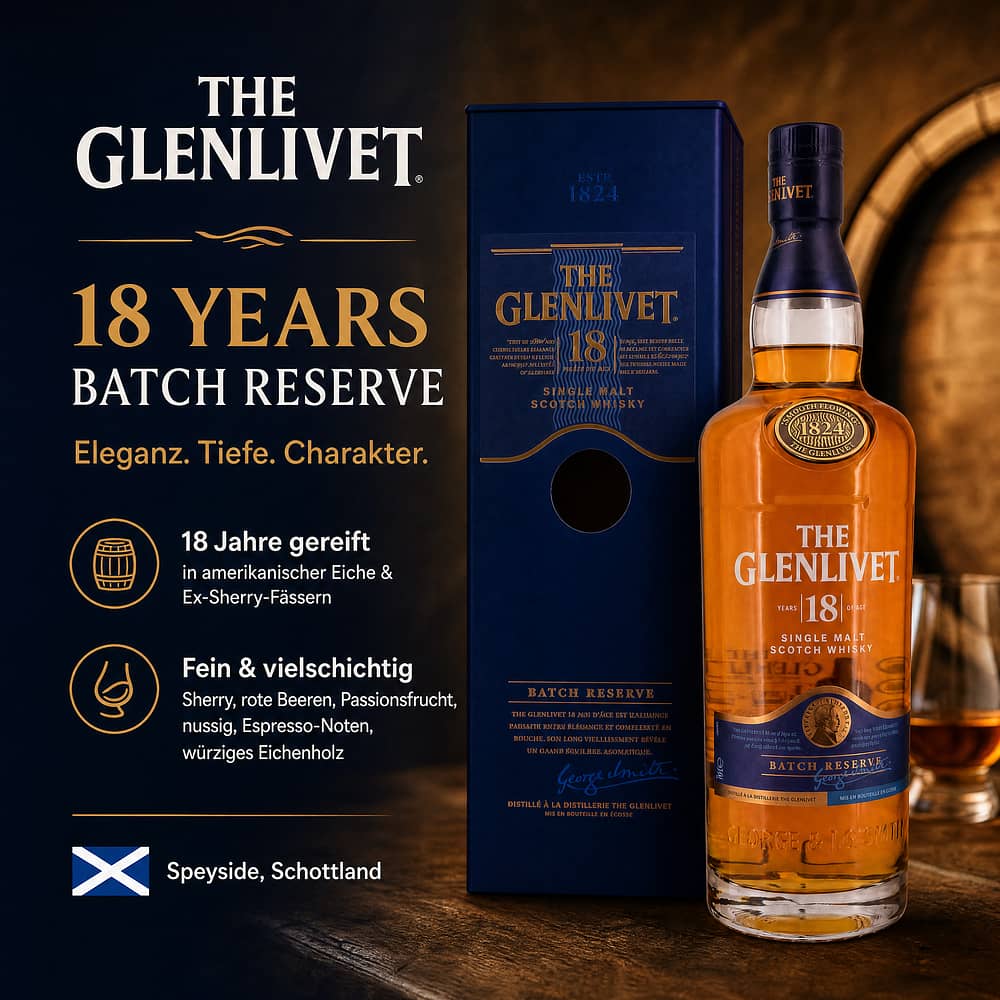 Glenlivet 18 Jahre Batch Reserve 0,70 Liter/ 40.0% vol Produktbild