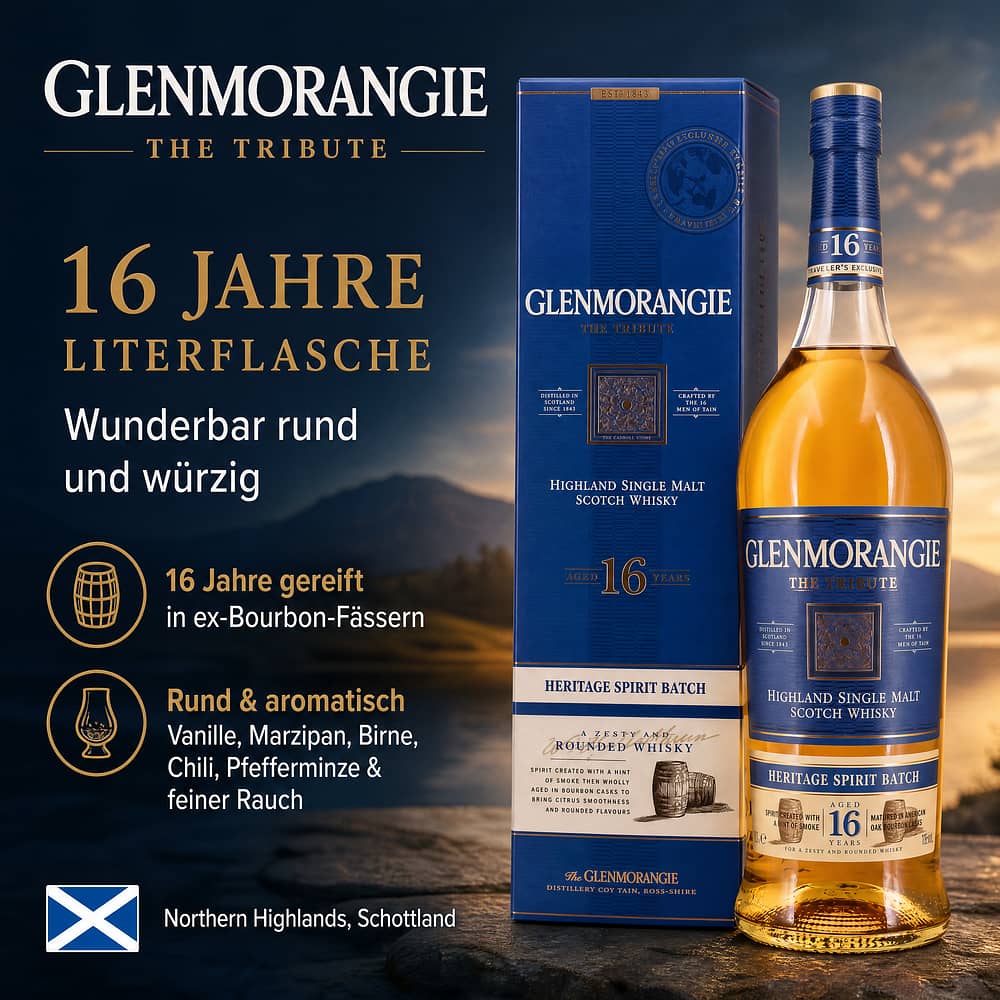 Glenmorangie 16 Jahre Tribute Literflasche 1 Liter/ 43.0% vol Produktbild