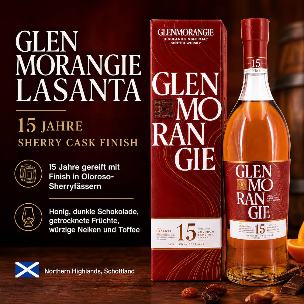 Glenmorangie Lasanta 15 Jahre Sherry Cask Finish 0,70 Liter/ 43.0% vol Produktbild